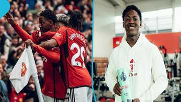 Kobbie Mainoo's goal against Liverpool trends, fans impressed by stellar strike