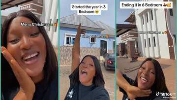 "Ending the year in 6-bedroom mansion": Lady flaunts achievement after 1 year of hard work