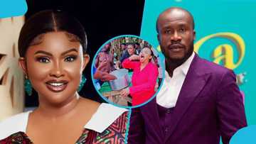 Nana Ama McBrown and Ghana's favourite comic actor Dr Likee eat kanzo, netizens react to video