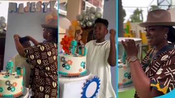 Michy books a children's park to celebrate Majesty's 10th birthday, Shatta doesn't attend