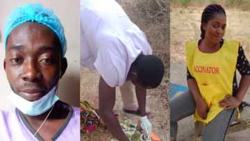 'Hero' GH nurses save life of woman as they help her deliver baby boy in bush; emotional photos emerge