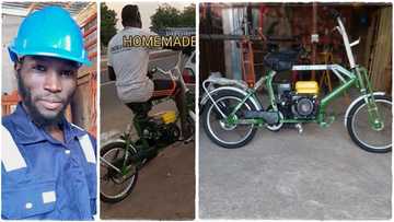 "Home-made bike": Nigerian engineer produces motorcycle with small fuel tank, rides it around town in video