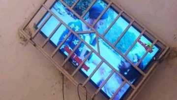 Massive reactions trail photo of television under lock and key as movie is being shown