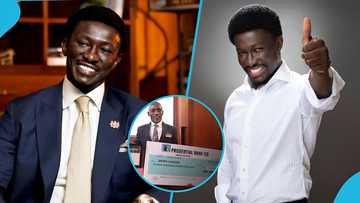 Nana Kwame Bediako gifts his longtime employee GH₵15k for his service, video stirs reactions