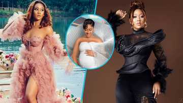 2014 Ghana's Most Beautiful winner Royal Baci looks exquisite in a classy white gown for her pregnancy shoot