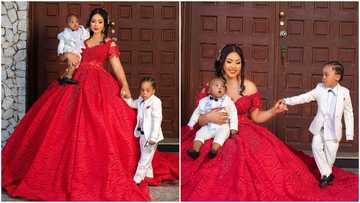 “Mama boys”: Regina Daniels shares Mothers’ Day photos, fans liken 1st son to Michael Jackson over cute poses