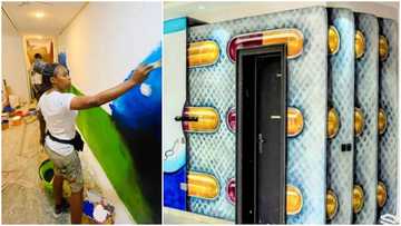 Where's the door? Many wowed as lady paints hospital entrance to look like medicine tablets