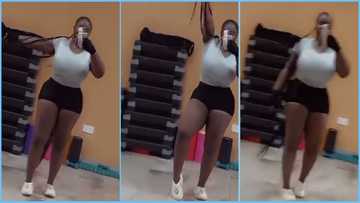 Maame Serwaa causes stir as she whines waist waist in the gym, video excites fans