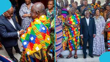 Otumfuo Osei Tutu II visits Akufo-Addo’s residence during Greater Accra duty tour