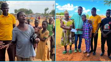 Visually impaired boy goes to school for the first time after saying a heartfelt prayer for Nana Tea