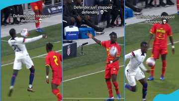 Video of Alidu Seidu getting destroyed by Timothy Weah and just standing there trends