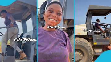 Kasoa-Winneba road project: 18-year-old Bibiani girl lands job as road roller operator