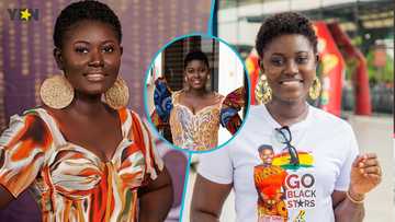 Afua Asantewaa Singathon slays in a stunning corseted African print gown at her welcome durbar in Kwahu