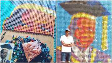 How university student used over 6,000 bottle covers to create beautiful artwork (photos)