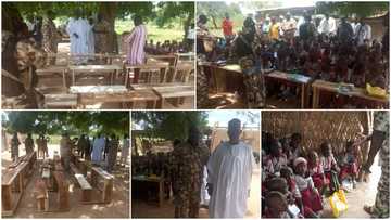 Kind heart: Soldier builds chairs, tables for school kids, makes them happy, photos emerge