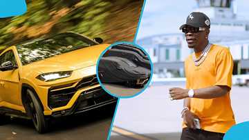 Shatta Wale’s Lamborghini spotted under cover at EOCO amid reports of return to USA