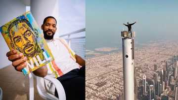 Will Smith climbs to the top of Dubai's Burj Khalifa for his new YouTube series