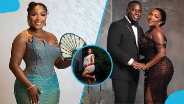 2010 GMB winner Nana Ama Royale announces pregnancy months after wedding, flaunts baby bump in photos