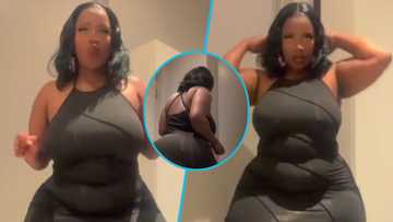 Plus-size lady displays super curvy look as she dances in TikTok video, men gush: "Perfect body"