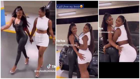"Guinness world record?": Hilda Baci in skimpy skirt, flaunts backside as she catwalks with bestie in video