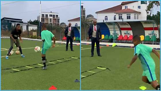 McDan: Ghanaian businessman spends time with son as he exhibits football skills in video