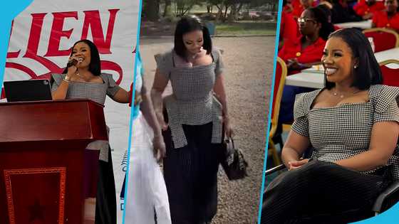 Serwaa Amihere looks classy in stylish top and floor-sweeping palazzo pants
