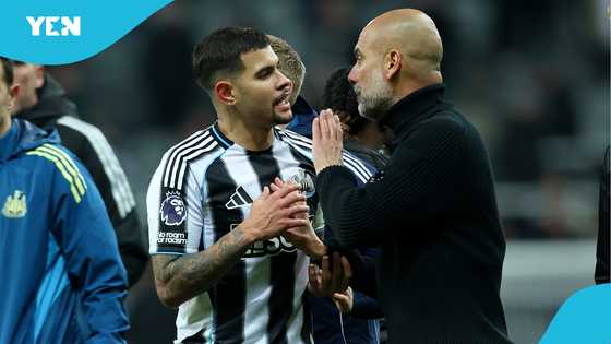 Pep Guardiola clashes with Newcastle player in tense exchange