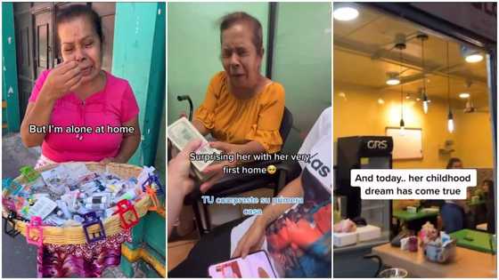 Emotional moment woman cries in video as man raises money, buys house & sets up business for her