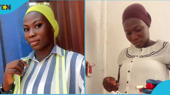 Ghanaian lady delights as she showcases her work as an electrician: "I am not ashamed of what I do"