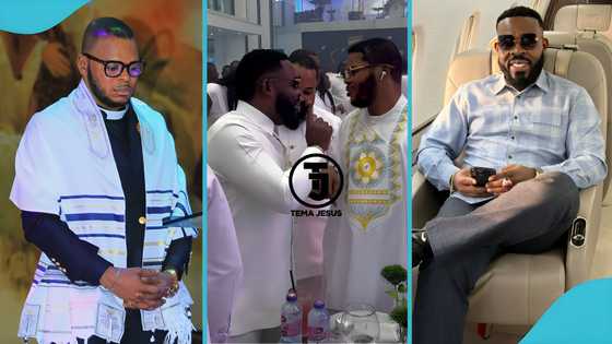 Business mogul Richard Nii Armah Quaye and Angel Obinim bond at Ofori Sarpong’s 60th birthday