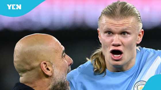 Haaland and Guardiola share tense exchange after Leeds thriller, video