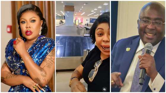 Afia Schwarzenegger praises veep after being surprised by technology at Kotoka Airport