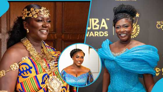 Dentaa Amoateng MBE looks breathtaking in a stylish African print dress for her birthday shoot