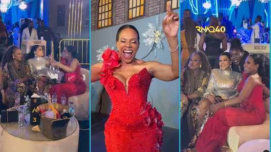American actress Sheryl Lee Ralph looks flawless in a red stylish gown at Bills Credit CEO's birthday party
