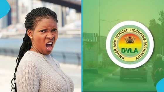 Ghanaian lady calls out DVLA officials for mistreating her because of safety triangles