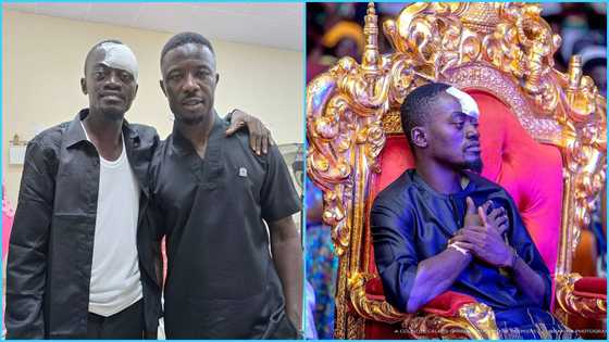 Kwaku Manu shows Lil Win support, visits him after accident