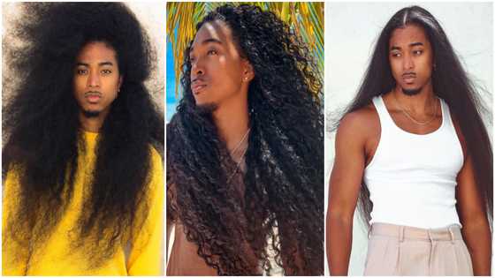 Beautiful man shows off his long natural hair in stunning photos, ladies gush over him