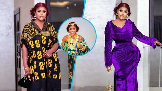 Onua TV presenter Aba Dope looks beautiful in elegant kente and gold jewellery: "You look splendid"