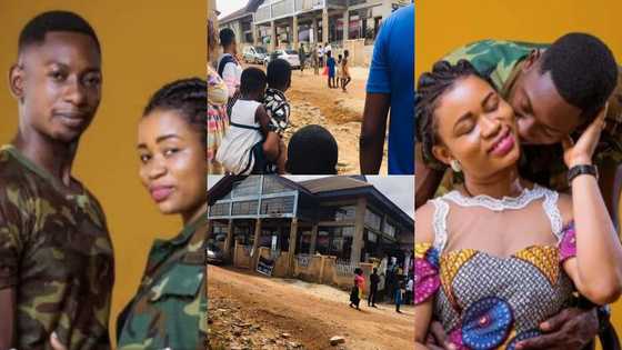 First photos drops as Richard Agu and Benedicta's wedding starts in Obuasi with military presence