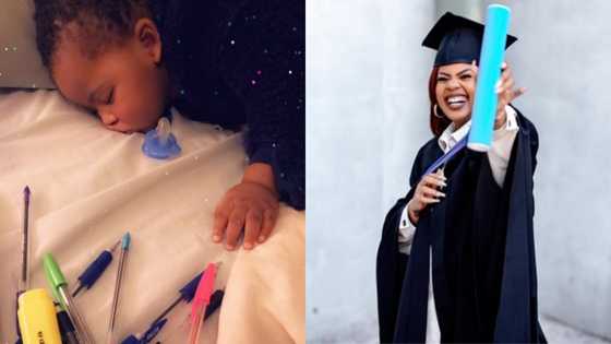 Bold and smart: Lady remembers studying while looking after her baby as she graduates