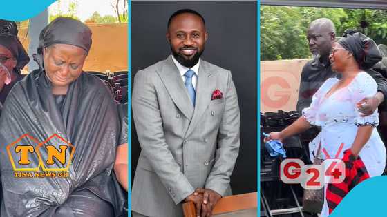 Sad scenes from Elisha Osei Kofi's one-week observance emerge as wife and mom weep, video breaks hearts