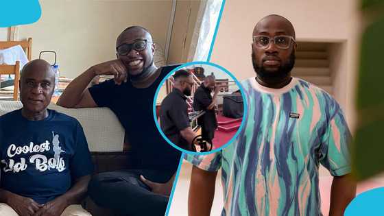 YOLO Star Ato Kwamina bids emotional farewell to late father at his funeral, video stirs emotions