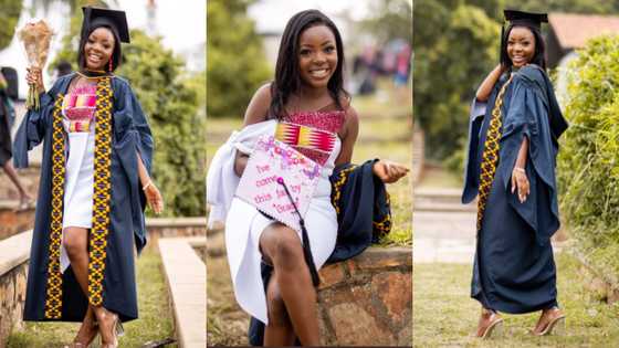 Your girl is a graduate - Gh lady 'screams' as she bags degree in Business Administration from Legon; drops photos