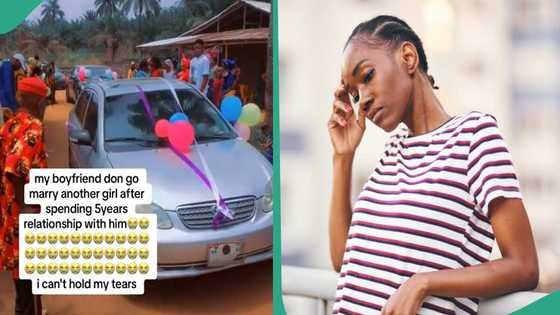 Heartbroken lady cries out as boyfriend of 5 years marries another woman: “I can’t hold my tears”