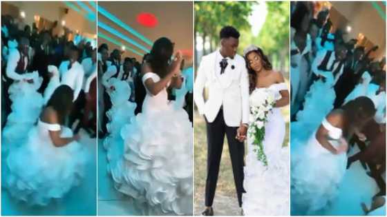 Bride scatters dancefloor with amazing steps, teaches bridesmaid, groomsmen how to dance in video