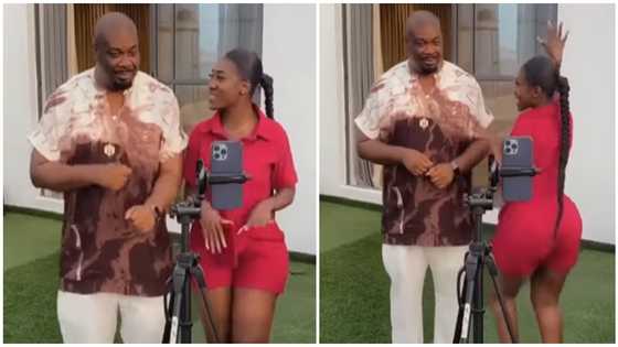 Video of Hajia Bintu teaching top Nigerian artist Don Jazzy a TikTok challenge causes stir