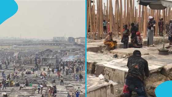 Kantamanto traders rebuild for business after fire razed down the market, netizens express worry