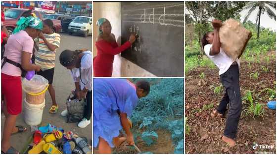 Young lady who hawks, farms, teaches to make money shares touching video, many pray for her
