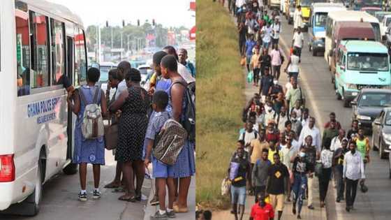 Photos of GH Police buses assisting stranded commuters pop up following 'trotro' strike