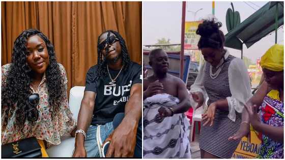 Stonebwoy's wife Dr Satekla dances Adowa on live tv, videos leaves many in awe